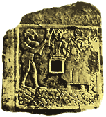 Opfertisch der Sumerer aus dem Tempel von Lagasch, ca 2100 v.Chr. - Trinkopfer für die Göttin der Fruchtbarkeit